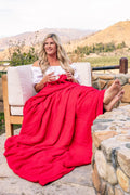 Cozy Throw Blanket, 365 Red, Breathable Construction, Machine-Washable Care for Sofas, Beds and Relaxing at Home, 2 Size Options image 1