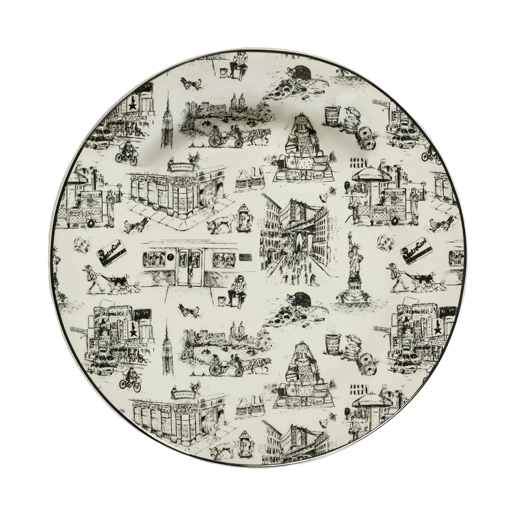 Dinner Plate, NYC TOILE (10.25") for Everyday Meals, Table Settings and Family Dining, Designed for Everyday Home Use image 1
