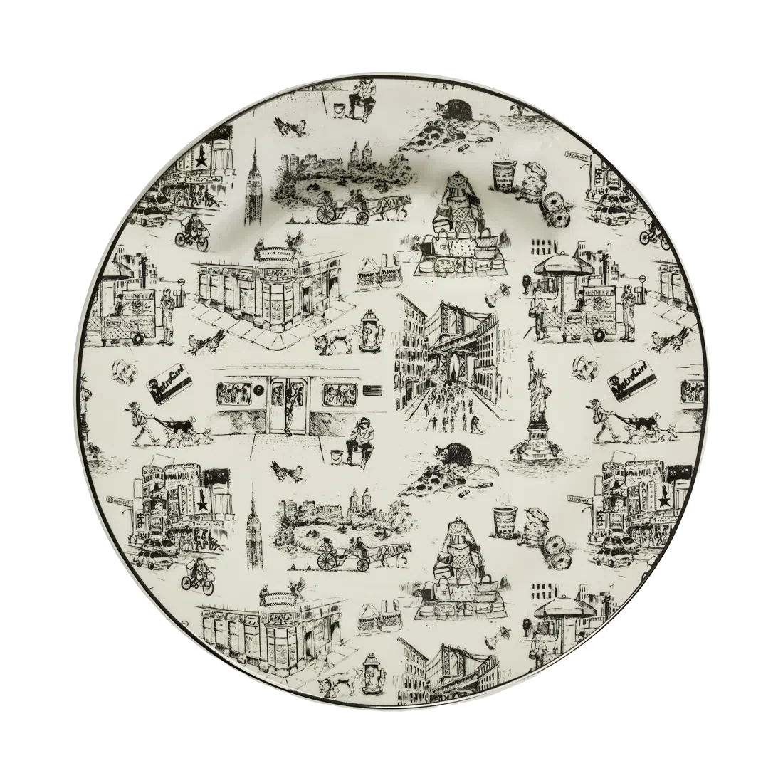 Dinner Plate, NYC TOILE (10.25") for Everyday Meals, Table Settings and Family Dining, Designed for Everyday Home Use image 1