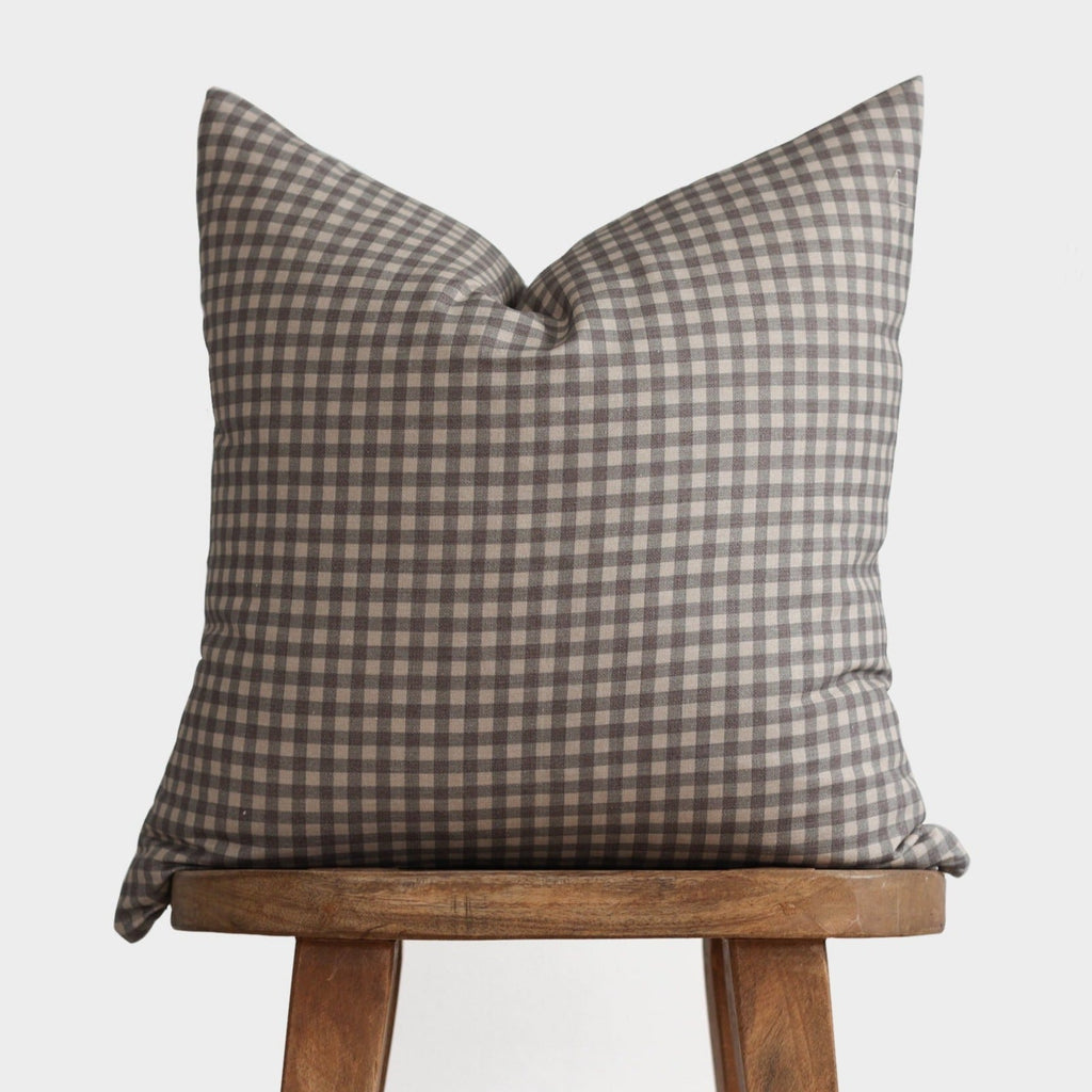 Decorative Pillow Cover Set, Brown Gingham 18" 22" 26", Machine-Washable Care for Sofas, Beds and Living Room Accents, 4 Size Options image 1