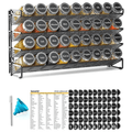 Home Storage Organizer, Spice Rack with 36 Empty Spice Bottles, Black, Waterproof Protection for Bedrooms, Laundry Rooms and Living Spaces image 1