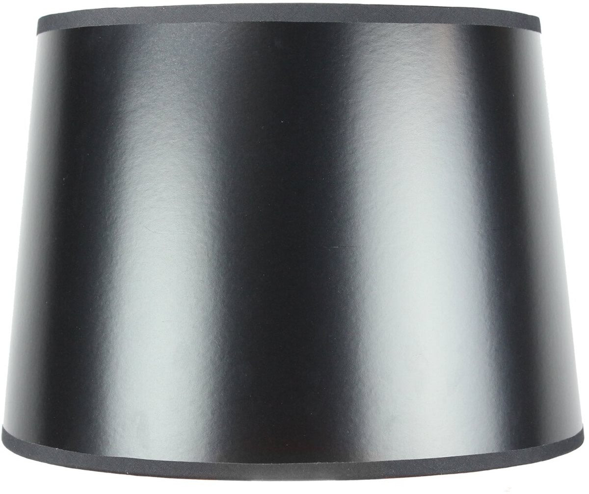 Lamp Shade, 14"W x 10"H Black Parchment Gold Lined Drum for Lamp Replacement, Reading Corners and Living Spaces image 1