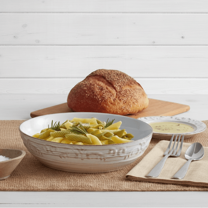 Dinnerware, Trellis White Individual Pasta Bowl, Dishwasher-Safe Care for Family Dining, Serving and Entertaining image 1