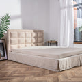 Bed Skirt, Tailored Linen Pleated Split Corners and High for Guest Beds, Bedroom Decor and Underbed Coverage, 6 Size Options image 1