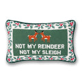 Bed Pillow, Not My Reindeer Needlepoint for Sleeping, Reading and Bedroom Comfort, Designed for Everyday Sleep and Guest Room Bedding image 1
