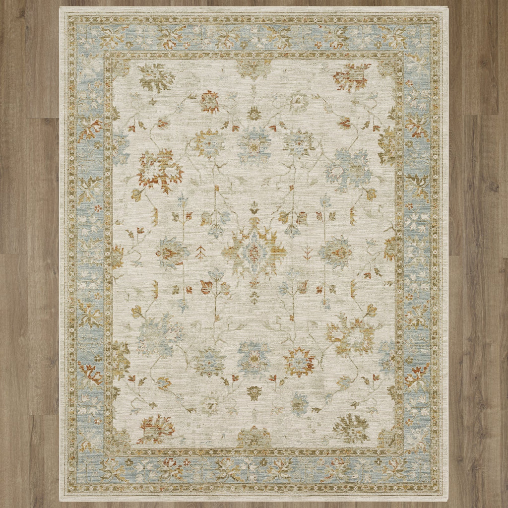 Area Rug, Adalia Iznik Cream for Hallways, Dining Spaces and Home Decor, 7 Size Options, Designed for Living Rooms, Bedrooms and Entryways image 1