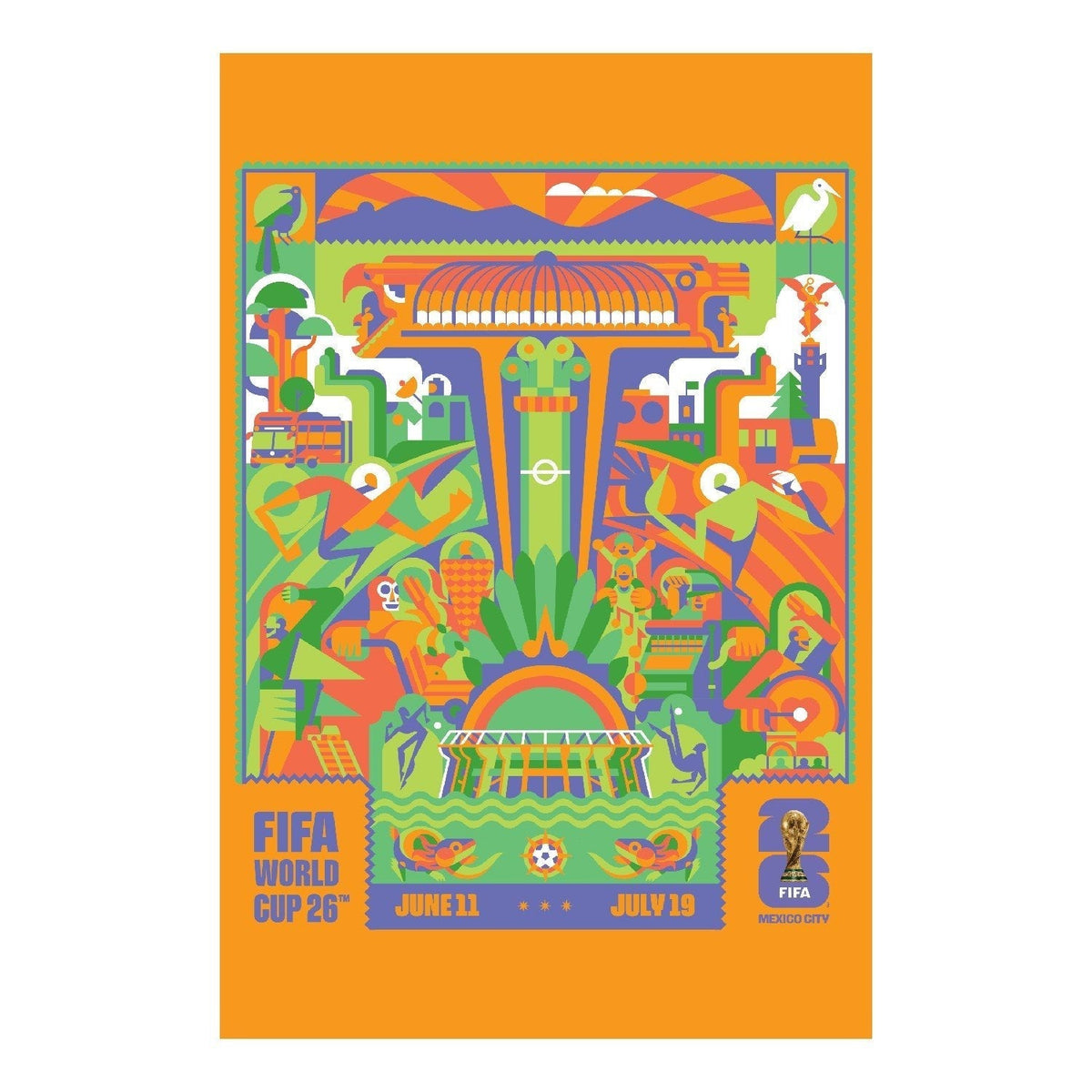 Wall Art Print, World Cup 2026 Mexico City Host City Poster for Gallery Walls and Modern Room Decor image 1