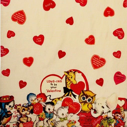 Kitchen Tea Towel, Longing to Be Your Valentine Retro Style for Dish Drying, Kitchen Cleanup and Farmhouse Kitchen Displays image 1