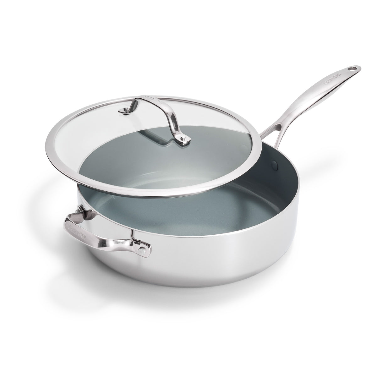 Stainless Steel Sauté Pan, 5 Quart with Lid, Dishwasher-Safe Care for Searing, Stir-Frying and Family Meal Prep image 1