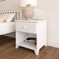 Nightstand, Classic with Shelf, Solid Wood Construction for Bedside Storage, Bedroom Organization and Guest Rooms, 3 Color Options image 1