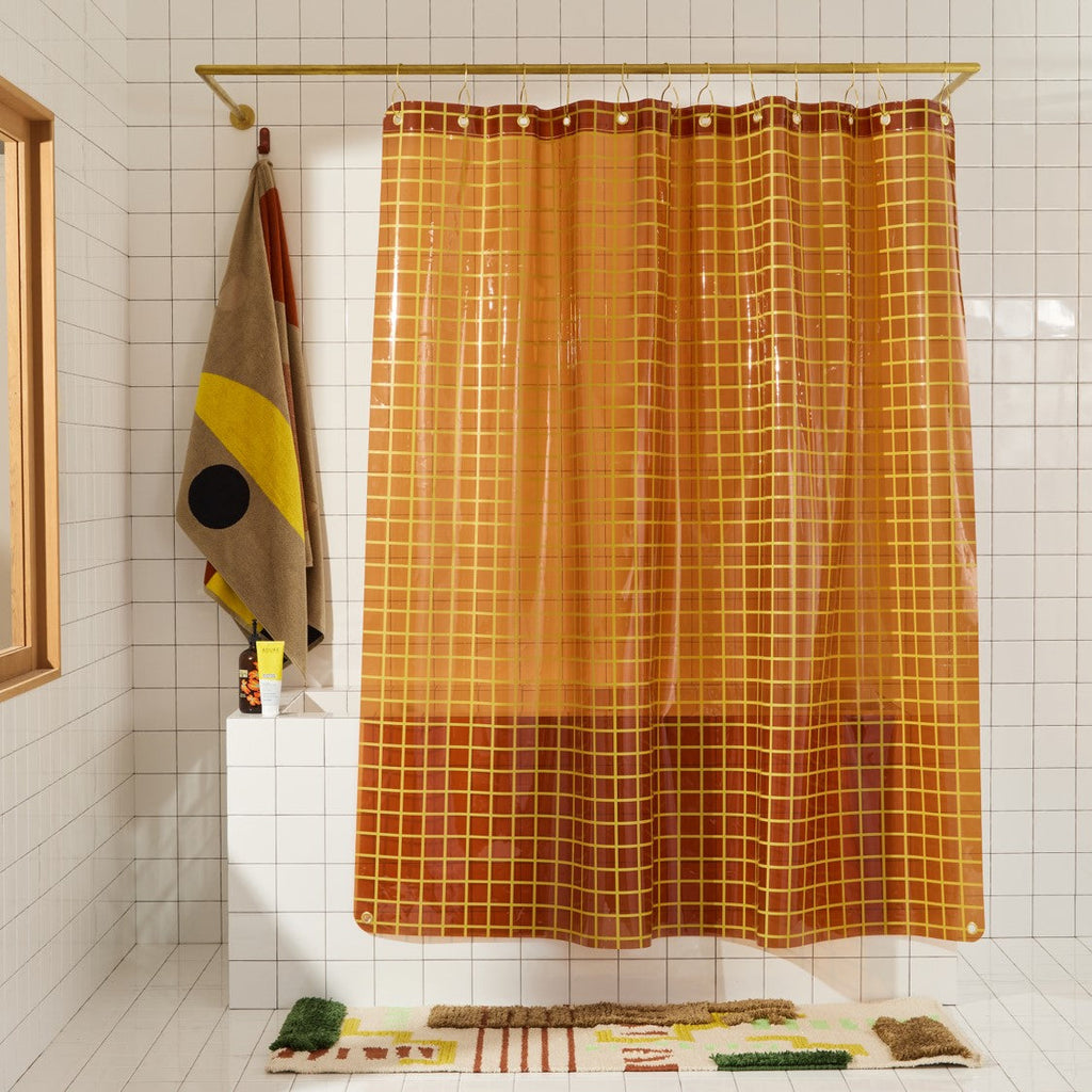 Shower Curtain, 2x2 in Honey, EVA with 30% Recycled Content, 12 Gauge Material for Bathroom Showers, Privacy Screening and Everyday Decor image 1