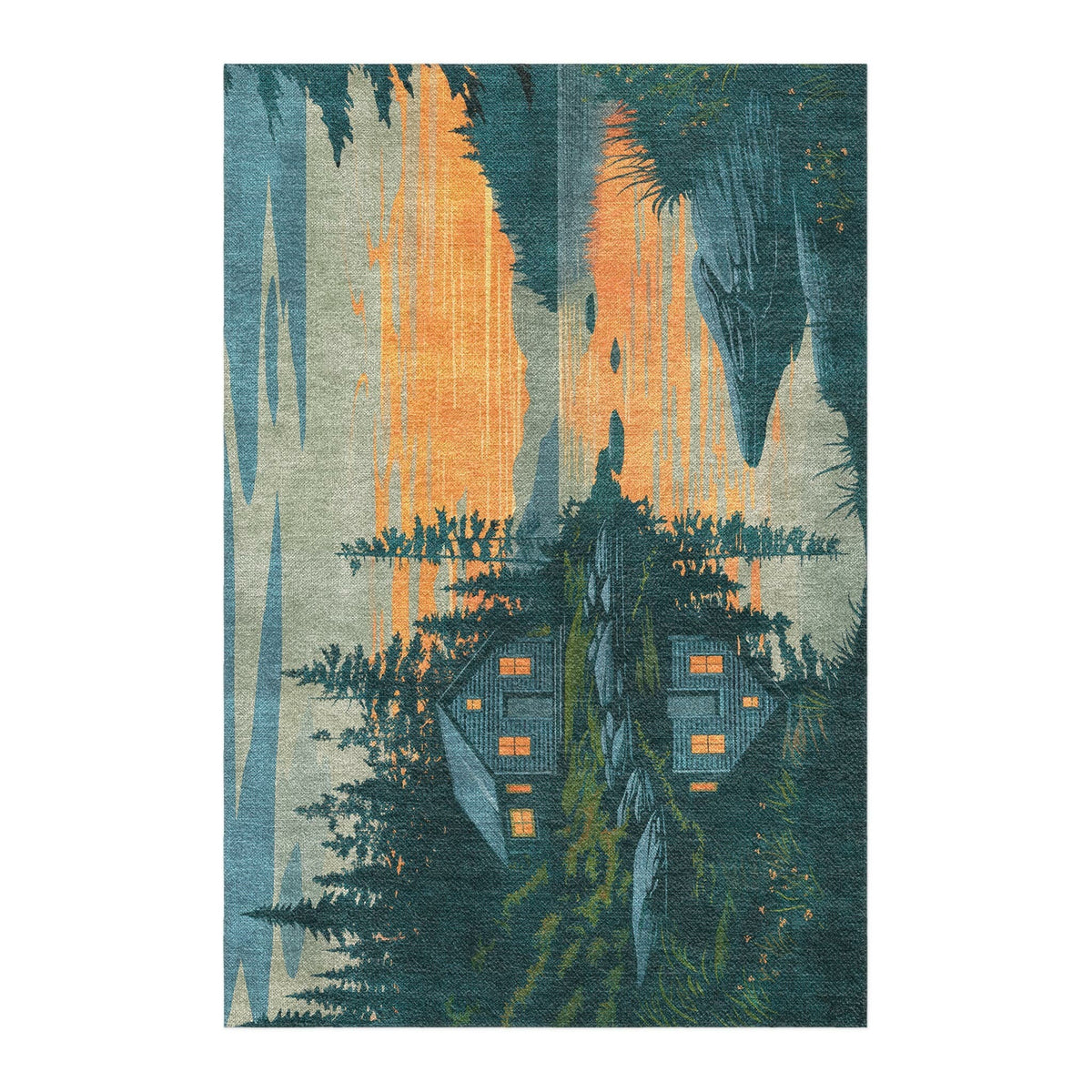 Area Rug, Adirondack Laskeside Cabin for Living Rooms, Bedrooms and Entryways, 10 Size Options image 1