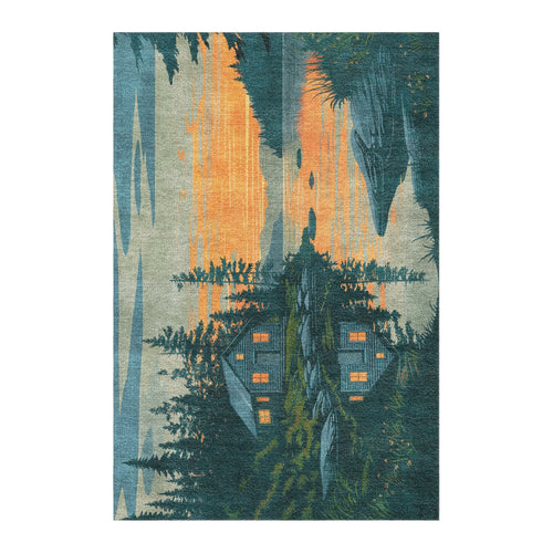 Area Rug, Adirondack Laskeside Cabin for Living Rooms, Bedrooms and Entryways, 10 Size Options image 1