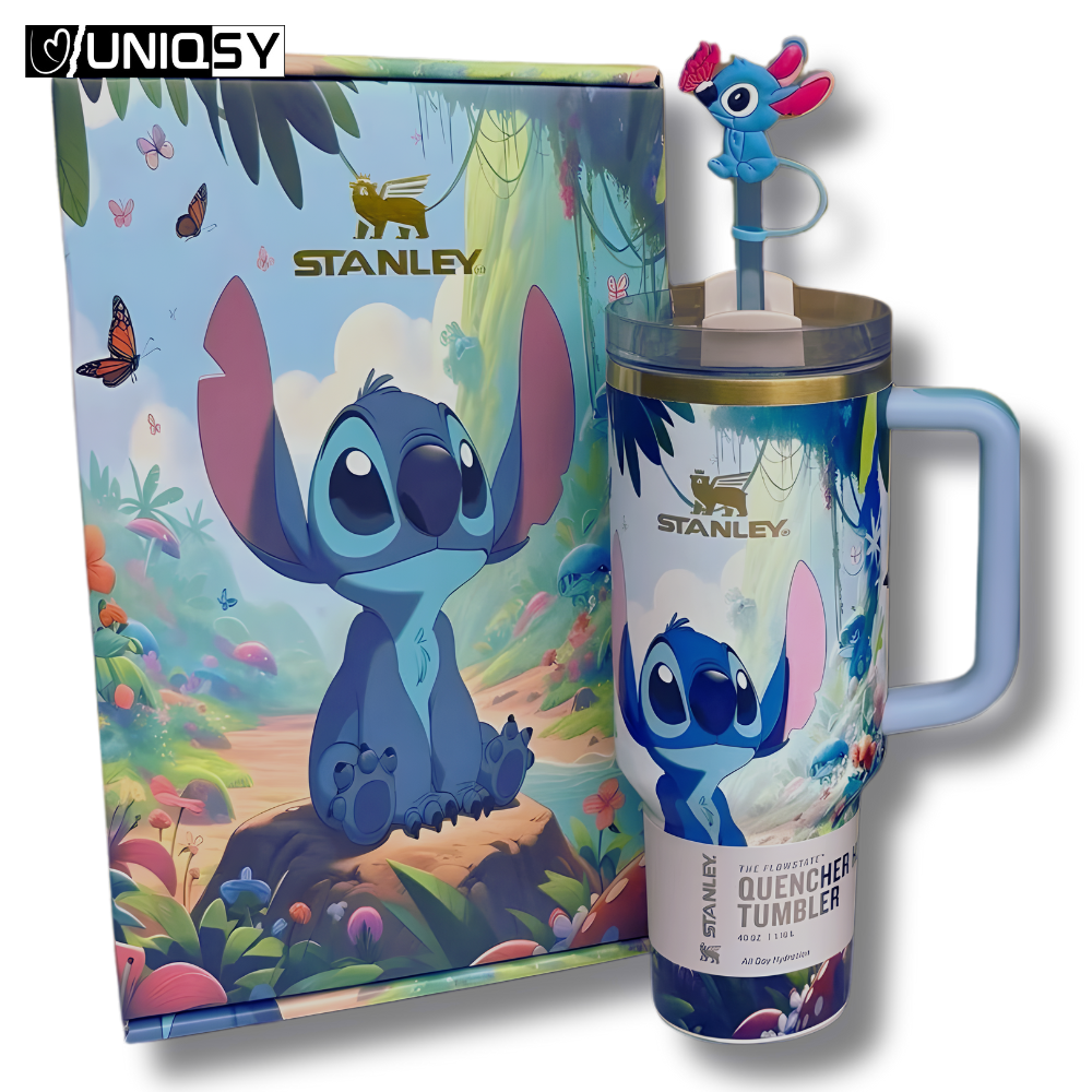 Insulated Tumbler, Stanley Stitch Blue 40 OZ Limited Edition, Stainless Steel Construction for Everyday Drinks, Home and Entertaining image 1