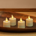Flameless Candle, Set of 4 Pearl Ivory Tealights Extended for Mantels, Entryways and Holiday Displays image 1