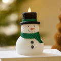 Flameless Candle, White Glitter Snowman for Mantels, Entryways and Holiday Displays, Designed for Everyday Home Use image 1