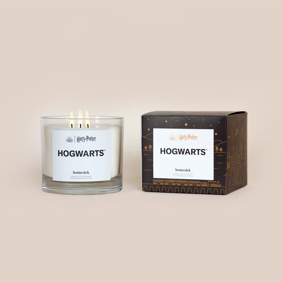 Decorative Candle, Harry Potter Hogwarts 3 Wick for Entryways, Mantels and Everyday Home Ambience image 1