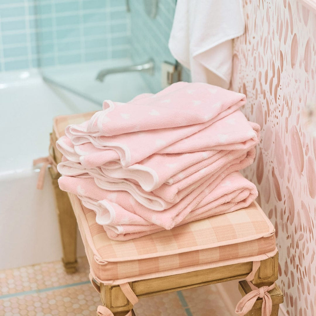 Bath Towel, Patterned Scallop for Home Bathrooms and Everyday Care, 5 Color Options, Designed for Daily Bathroom Routines and Guest Baths image 1
