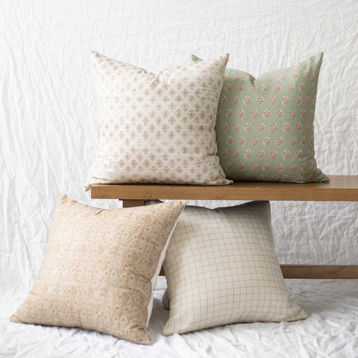 Decorative Pillow Cover Set, Wells 4 Pack 18" 22", Machine-Washable Care for Bedroom Styling and Living Room Decor, 2 Size Options image 1