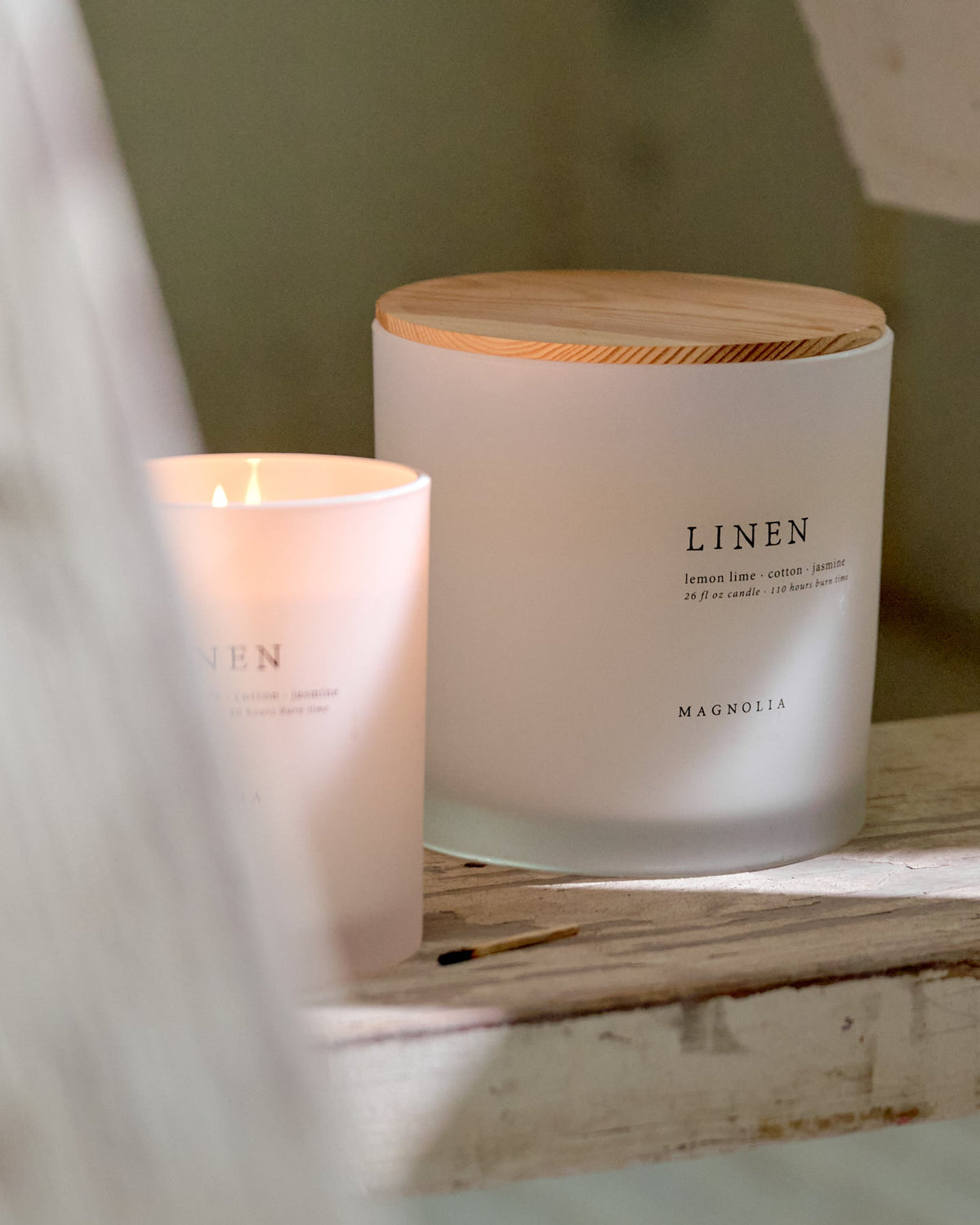 Decorative Candle, Linen for Entryways, Mantels and Everyday Home Ambience, 2 Size Options image 1