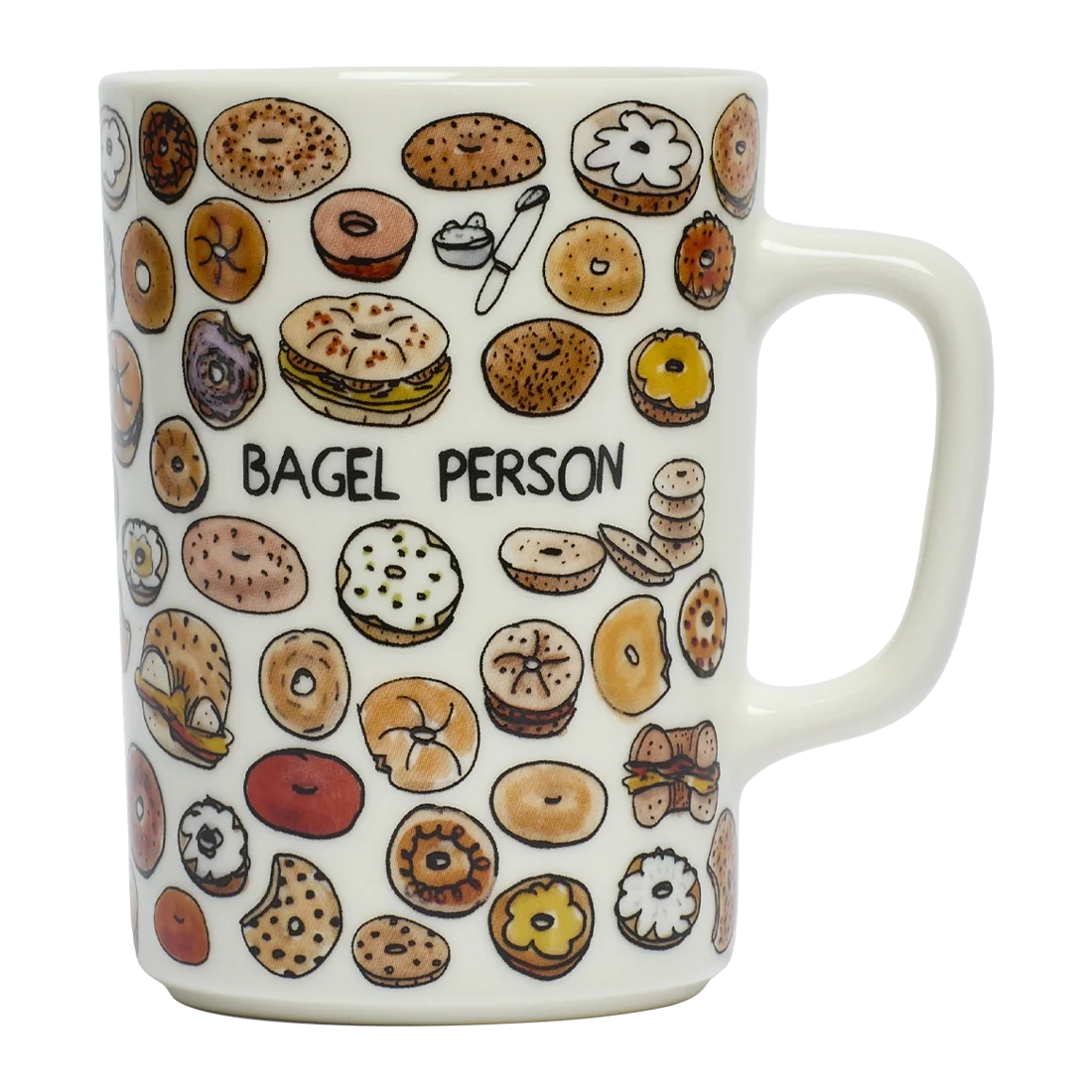 Coffee Mug, BEN LENOVITZ BAGEL PERSON (10OZ) for Everyday Drinks, Home and Entertaining, Designed for Everyday Home Use image 1