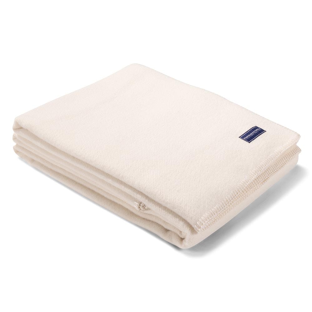 Cozy Throw Blanket, Pure & Simple Wool Bone White, Lightweight Design, Machine-Washable Care for Sofas, Beds and Relaxing at Home image 1