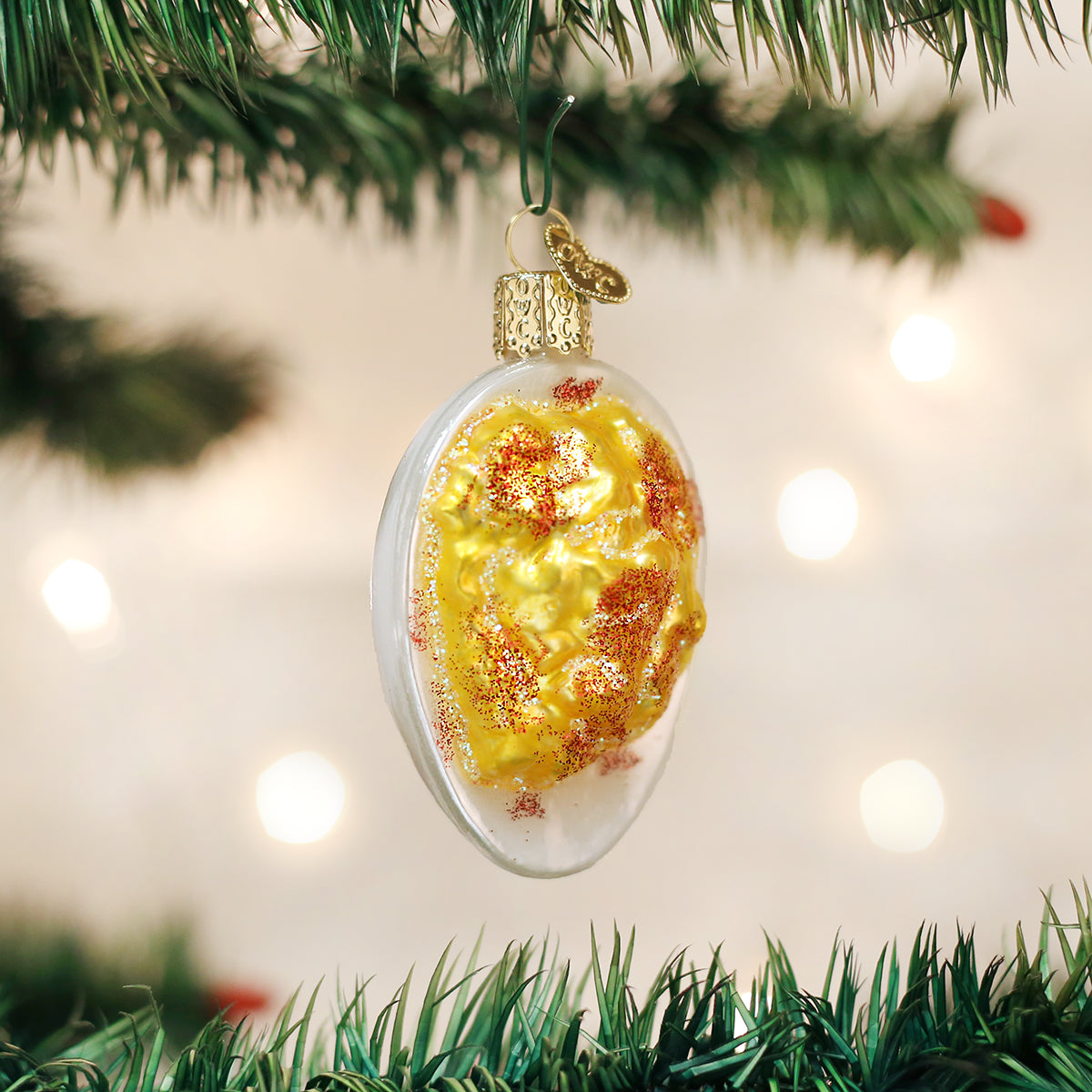 Seasonal Home Decor, Deviled Egg Ornament for Mantels, Tables and Seasonal Decorating, Designed for Everyday Home Use image 1