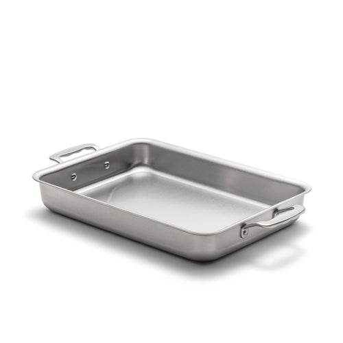 Kitchen Cookware, 9" x 13" Bake & Roast Pan with Handles, Stainless Steel Construction for Stovetop Cooking and Daily Meal Prep image 1