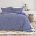 Duvet Cover Set, Quatrefoil Pattern 3 Piece for Bedroom Bedding Refresh and Everyday Comfort, 3 Sizes and 2 Colors image 1