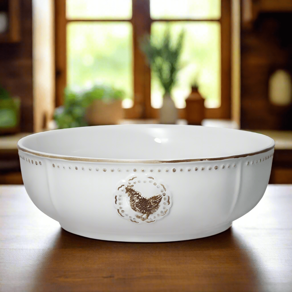 Dinnerware, Farmhouse Hen Vegetable Bowl, Dishwasher-Safe Care for Family Dining, Serving and Entertaining image 1