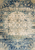 Area Rug, Anastasia AF 06 Blue Ivory for Living Rooms, Bedrooms and Entryways, 2 Size Options image 1
