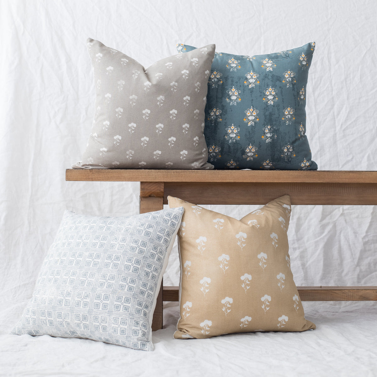 Decorative Pillow Cover Set, Etta 4 Pack 18", Machine-Washable Care for Sofas, Beds and Living Room Accents image 1
