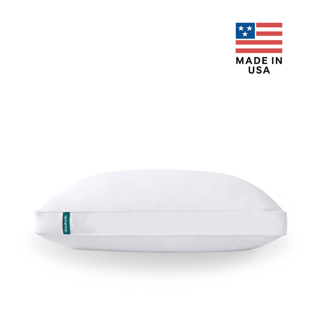 Bed Pillow, Downcle Made in USA Sustainable Down, Adjustable Design for Everyday Sleep and Guest Room Bedding, 2 Size Options image 1