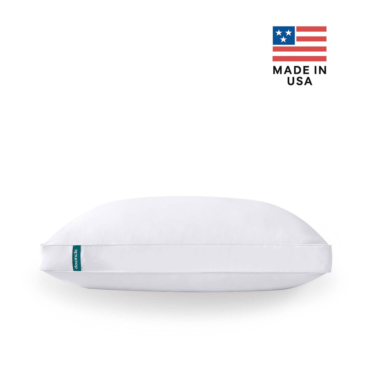 Bed Pillow, Downcle Made in USA Sustainable Down, Adjustable Design for Everyday Sleep and Guest Room Bedding, 2 Size Options image 1