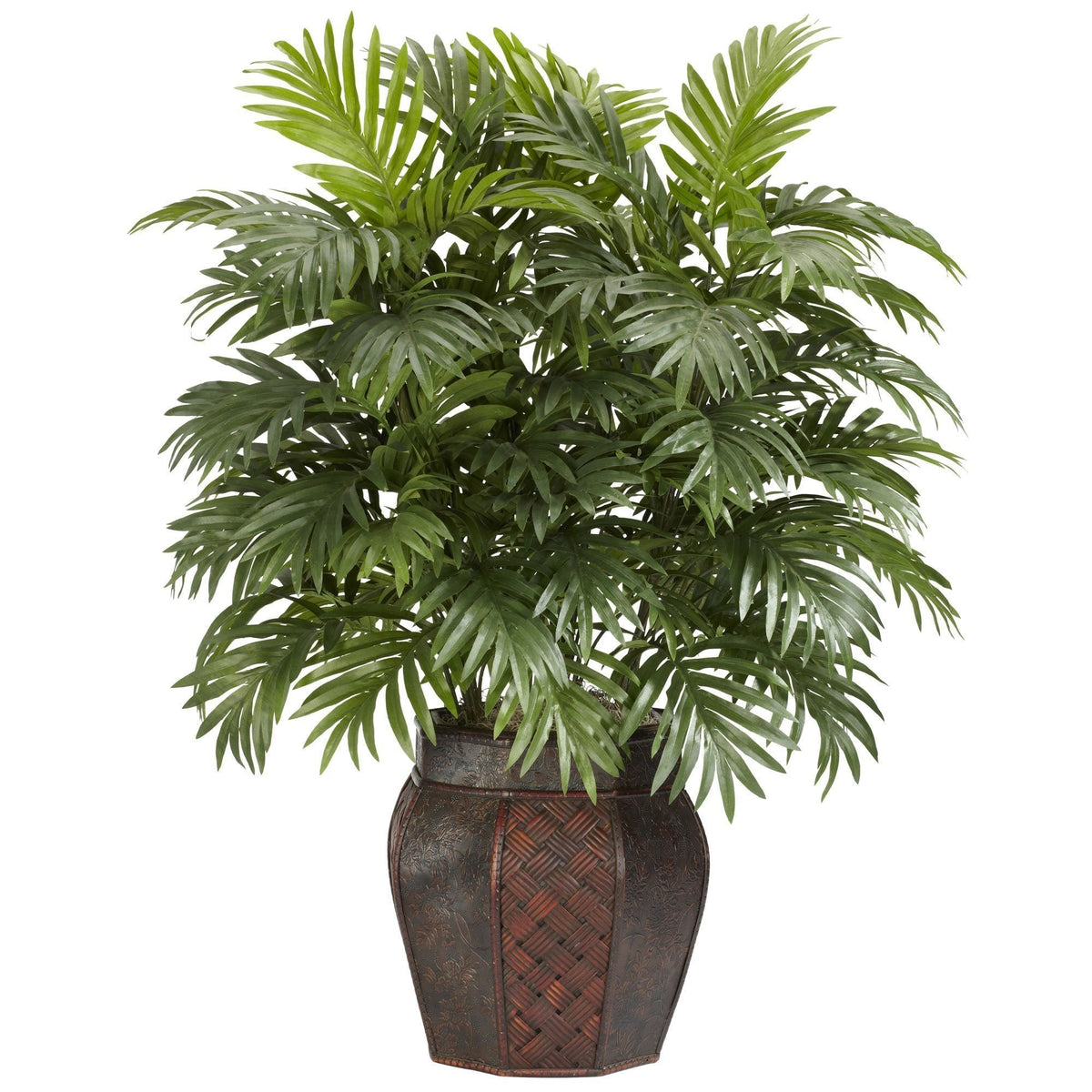 Decorative Vase, Areca Palm w Silk Plant for Tabletop Arrangements and Home Decor, Designed for Flowers, Shelves and Living Spaces image 1
