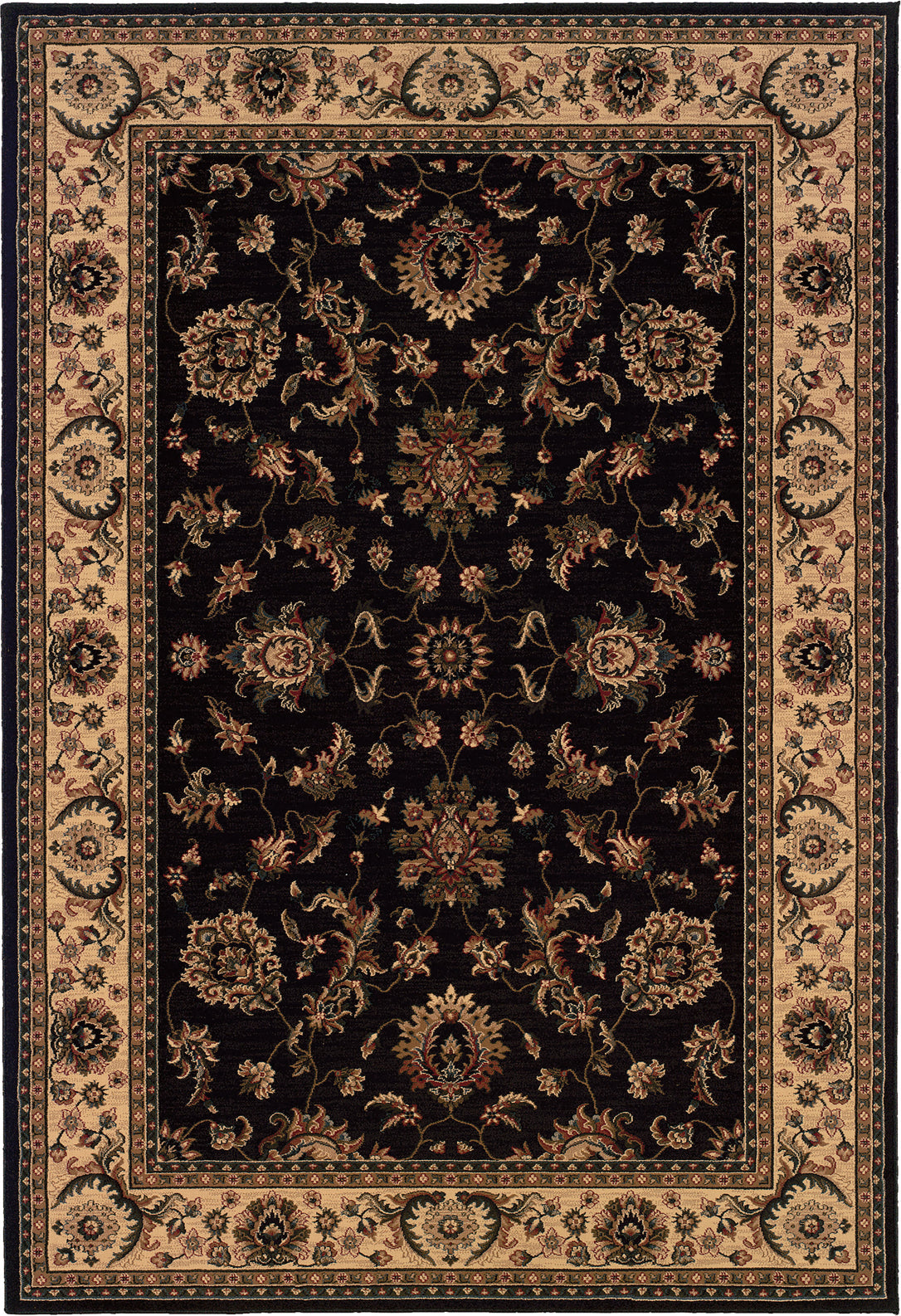 Area Rug, Ariana 311K3 Black Ivory for Hallways, Dining Spaces and Home Decor, 11 Size Options image 1