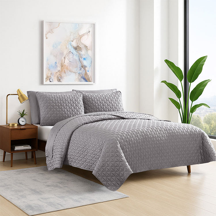 Bed Quilt, Arctic Aire•MAX Diamond Collection for Bedroom Layering and Everyday Bedding, 3 Color Options image 1