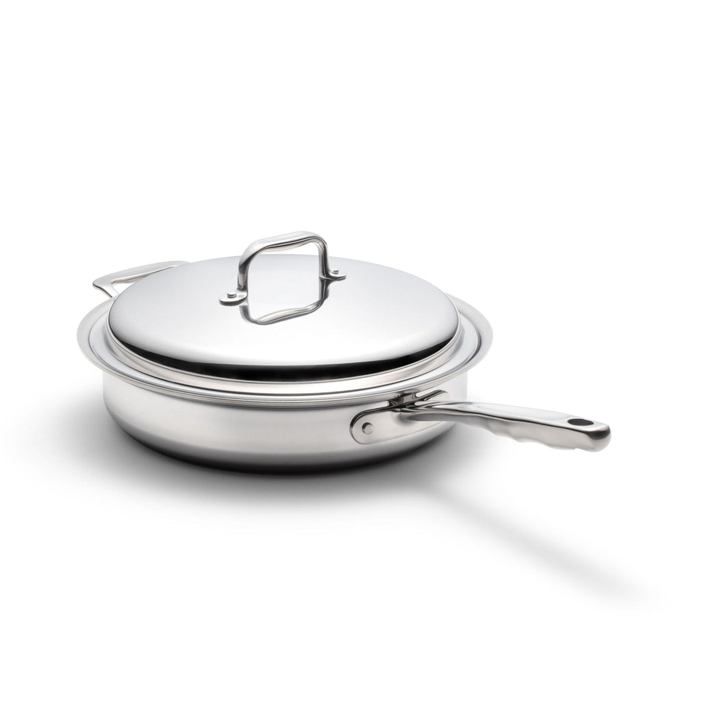 Stainless Steel Sauté Pan, 3.5 Quart with Cover, Stainless Steel Construction for Searing, Stir-Frying and Family Meal Prep image 1