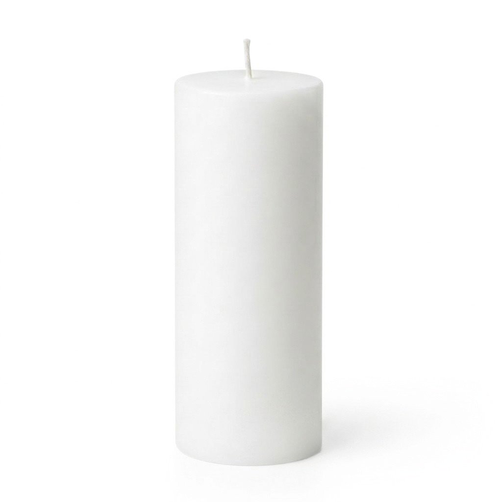 Pillar Candle, 4" x 12" White, Cotton Wicks, Hand-Poured Wax, Unscented Wax for Home Candle Displays and Table Centerpieces image 1