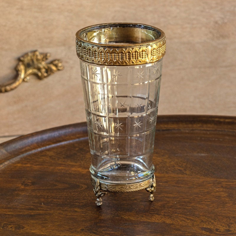 Decorative Vase, Etched Glass Vanity for Tabletop Arrangements and Home Decor, Designed for Flowers, Shelves and Living Spaces image 1