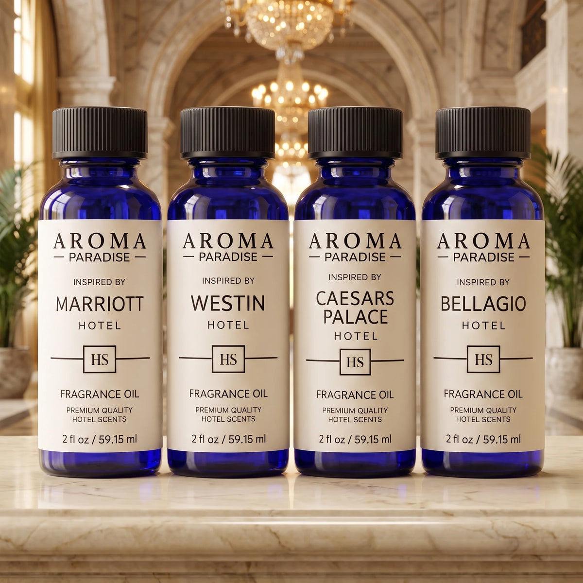 Home Fragrance Oil, Hotel Oils 4 Pack #1 Marriott, Westin, Caesars for Bedrooms, Living Rooms and Everyday Home Ambience, 2 Size Options image 1