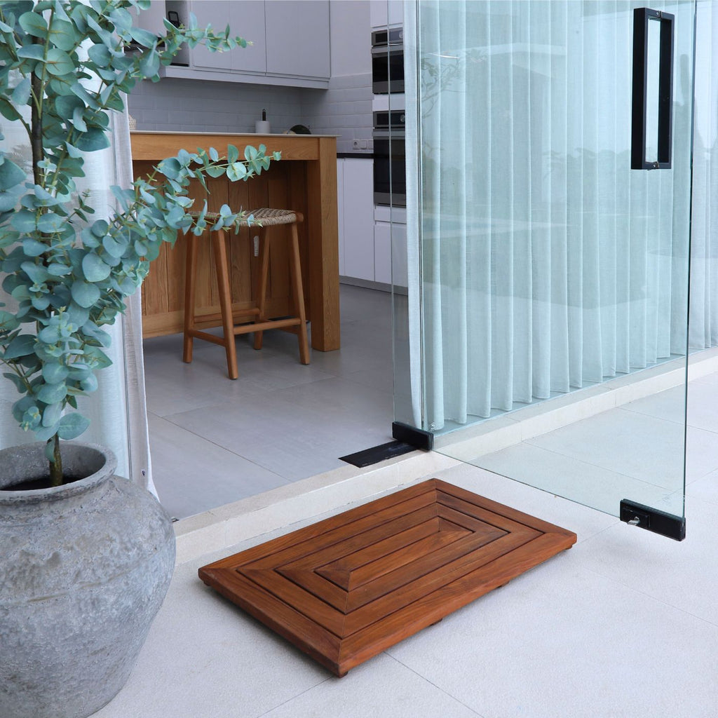 Teak Shower Mat, Aromi Oiled 31.4″ x 19.6″ for Bath Floors, Shower Areas and Everyday Bathroom Use image 1