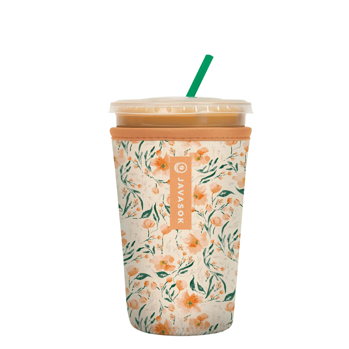 Reusable Cup Sleeve, Blush Blossoms, Neoprene Construction for Iced Coffee, Cold Drinks and Condensation Control, 5 Size Options image 1