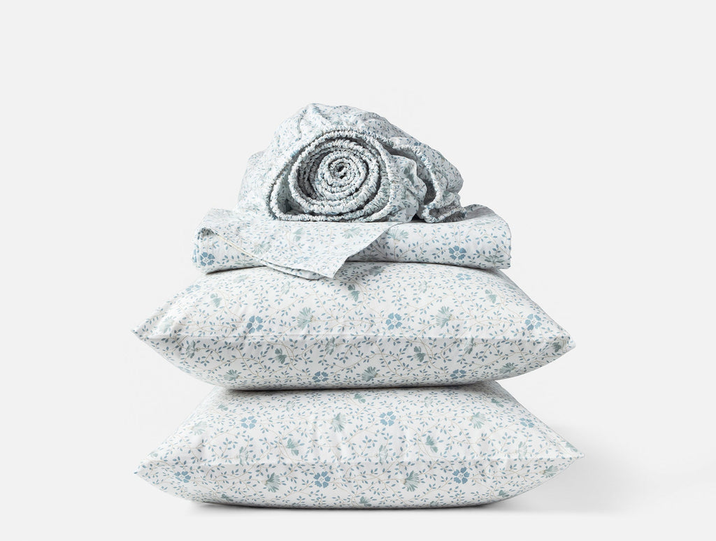 Bed Sheet Set, Organic Print Percale, Breathable Construction for Everyday Bedroom Comfort and Guest Rooms, 5 Size Options image 1