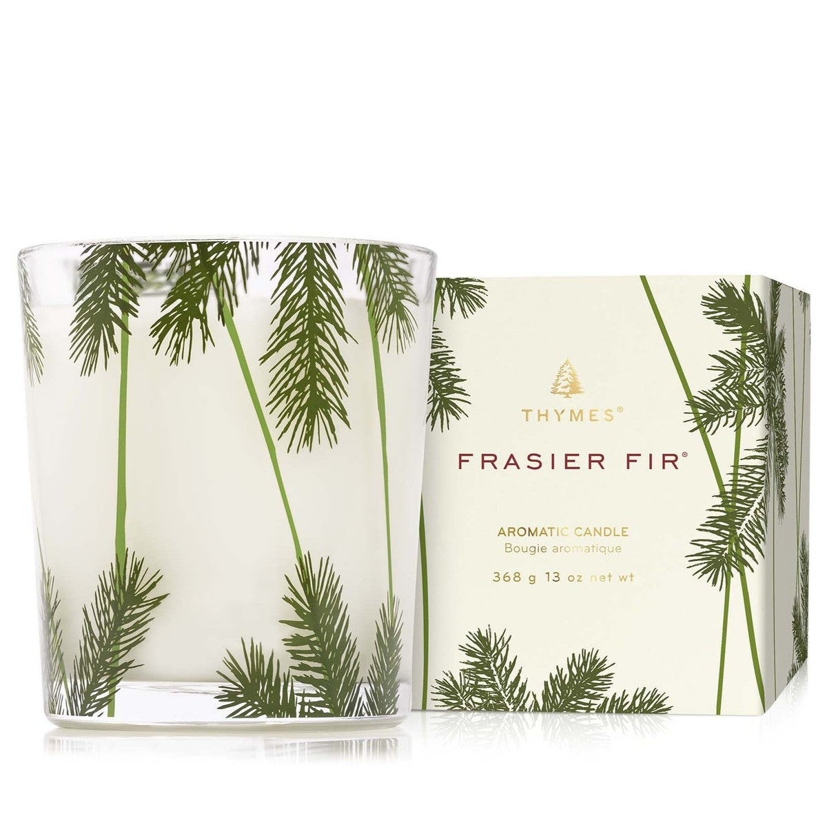 Decorative Candle, Frasier Fir (Pine Needle Glass) 13oz. for Entryways, Mantels and Everyday Home Ambience image 1