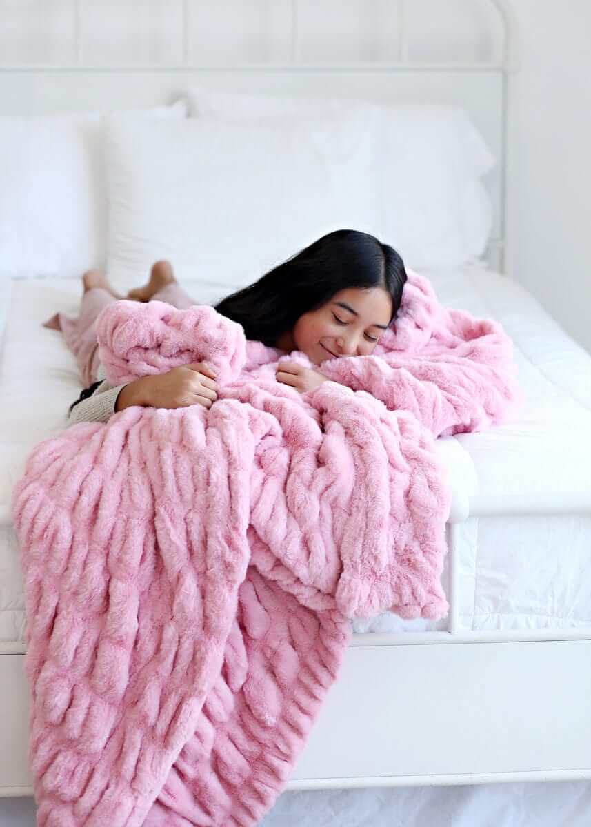 Cozy Throw Blanket, Hugs Cookie Pink for Living Rooms, Bedrooms and Everyday Lounging, 5 Size Options image 1