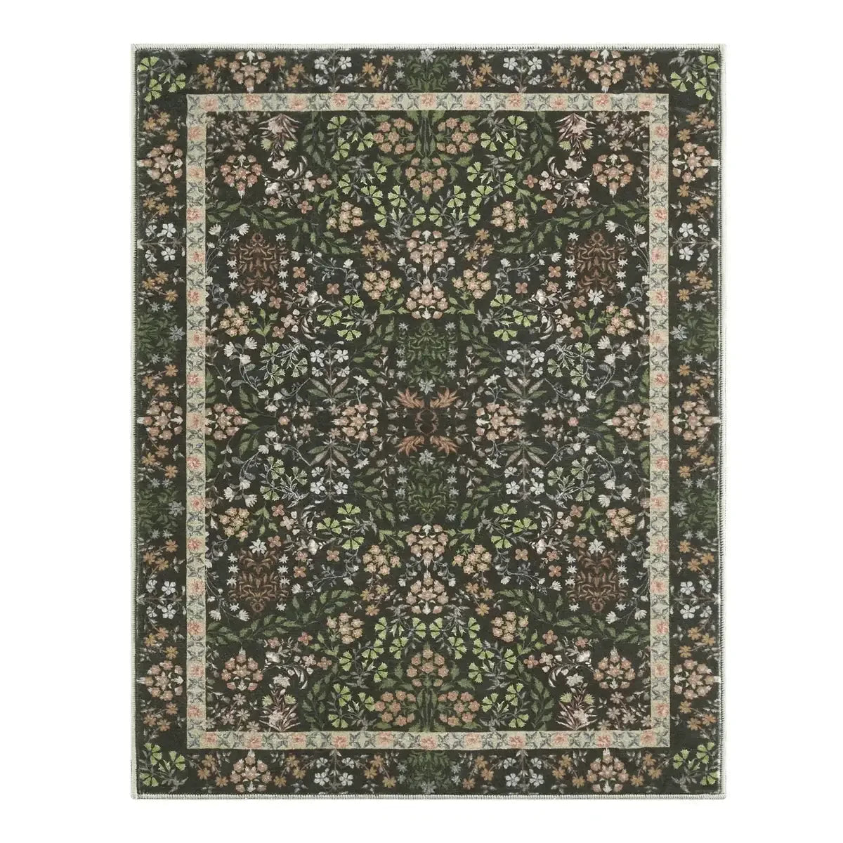 Area Rug, Vintage Foliage Floral, Lightweight Design, Non-Slip Design for Hallways, Dining Spaces and Home Decor, 19 Sizes and 4 Colors image 1