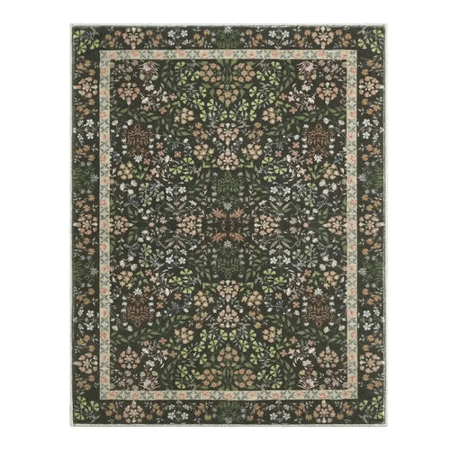 Area Rug, Vintage Foliage Floral, Lightweight Design, Non-Slip Design for Hallways, Dining Spaces and Home Decor, 19 Sizes and 4 Colors image 1