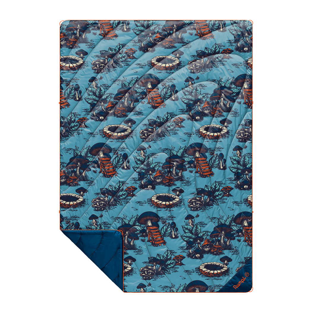 Puffy Blanket, Original Magic Mushrooms, Weather-Resistant Shell for Camping, Cabins and Outdoor Relaxation image 1