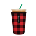 Reusable Cup Sleeve, Buffalo Check, Neoprene Construction for Iced Coffee, Cold Drinks and Condensation Control image 1